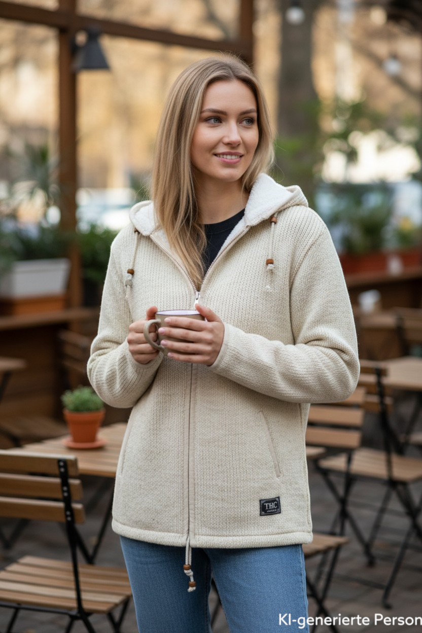 THC Schafwoll Strickjacke 623 KI-Generiert Model 2