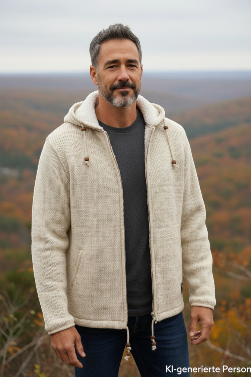 THC Schafwoll Strickjacke 623 KI-Generiert Model 1