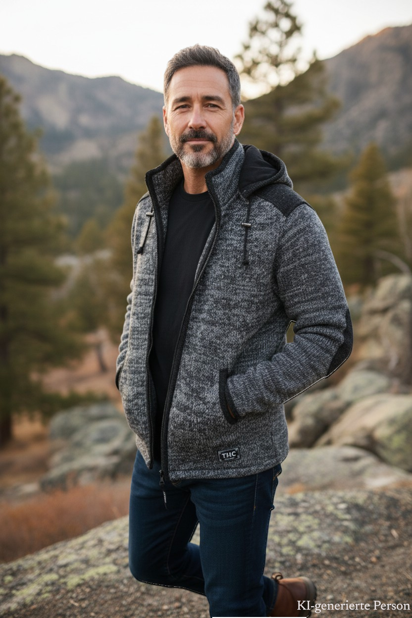 THC Schafwoll Strickjacke 809 KI-Generiert Model 1
