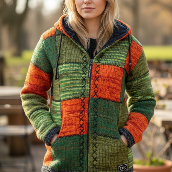THC Schafwoll Strickjacke 813 KI-Generiert Model 2