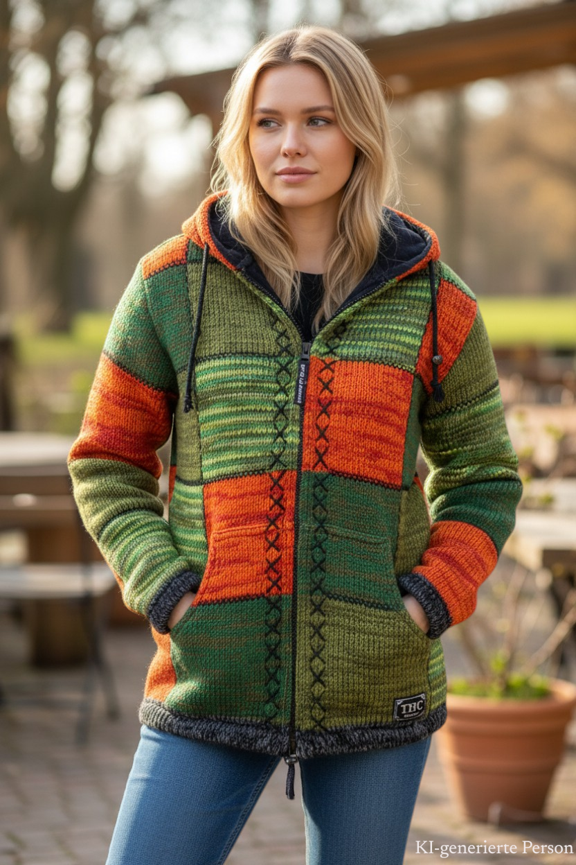 THC Schafwoll Strickjacke 813 KI-Generiert Model 2