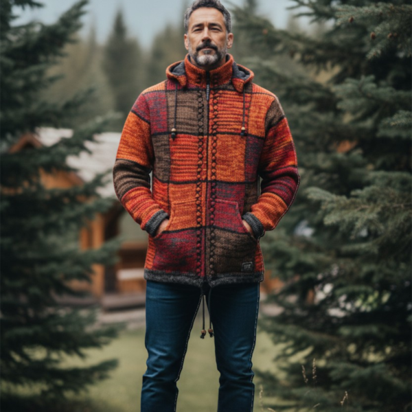 THC Schafwoll Strickjacke 815 KI-Generiert Model 2