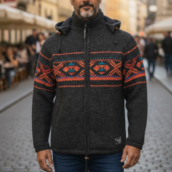 THC Schafwoll Strickjacke 819 KI-Generiert Model 1