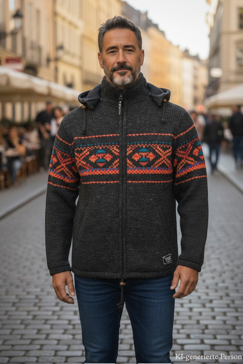 THC Schafwoll Strickjacke 819 KI-Generiert Model 1