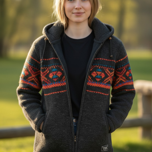 THC Schafwoll Strickjacke 819 KI-Generiert Model 2