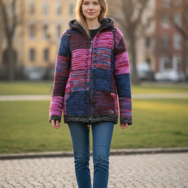 THC Schafwoll Strickjacke 805 KI-Generiert Model 1