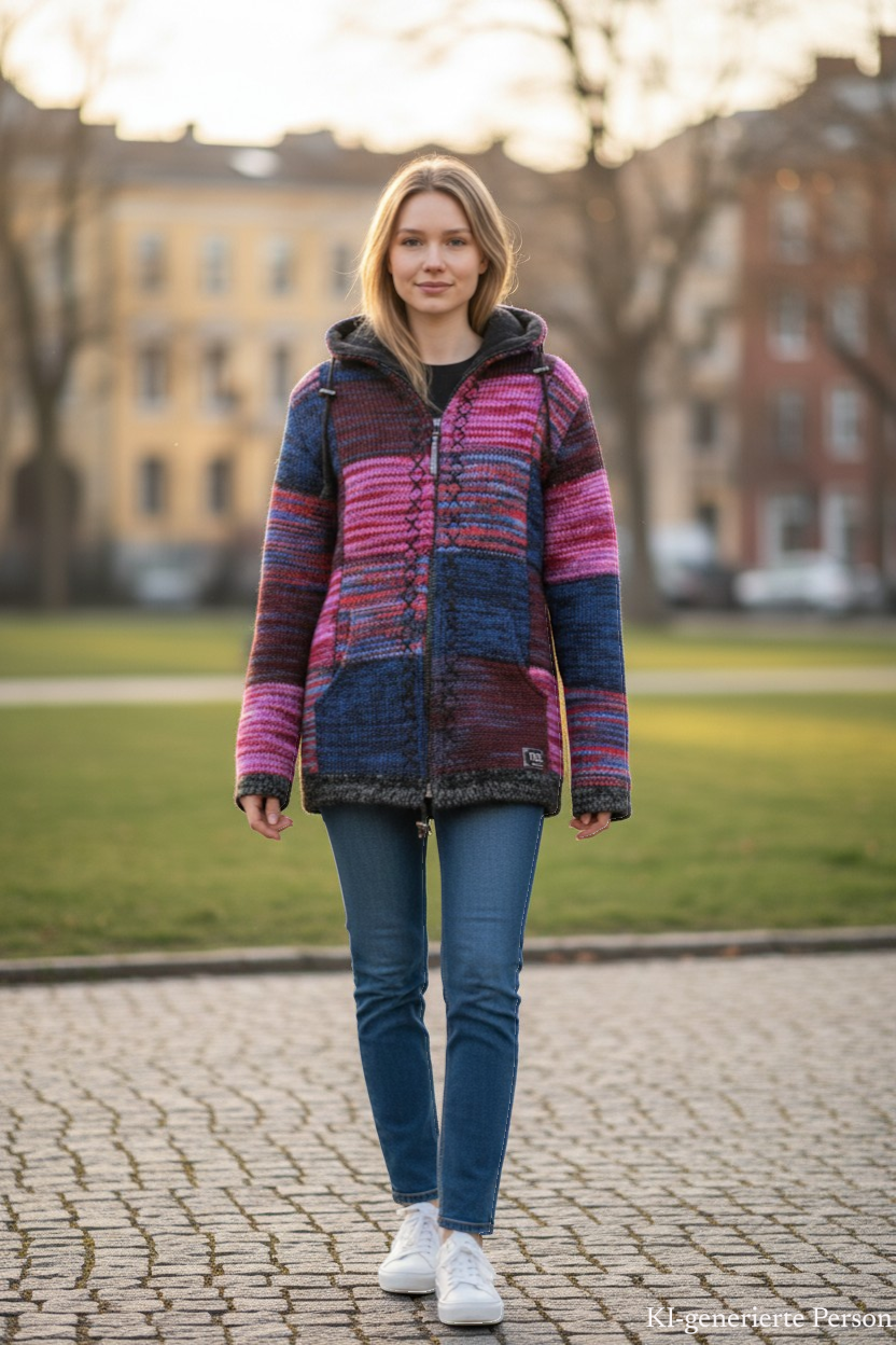 THC Schafwoll Strickjacke 805 KI-Generiert Model 1