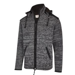 THC Schafwollstrickjacke anthrazit 809 seitlich