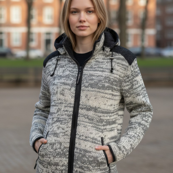 THC Schafwoll Strickjacke 812 KI-Generiert Model 1