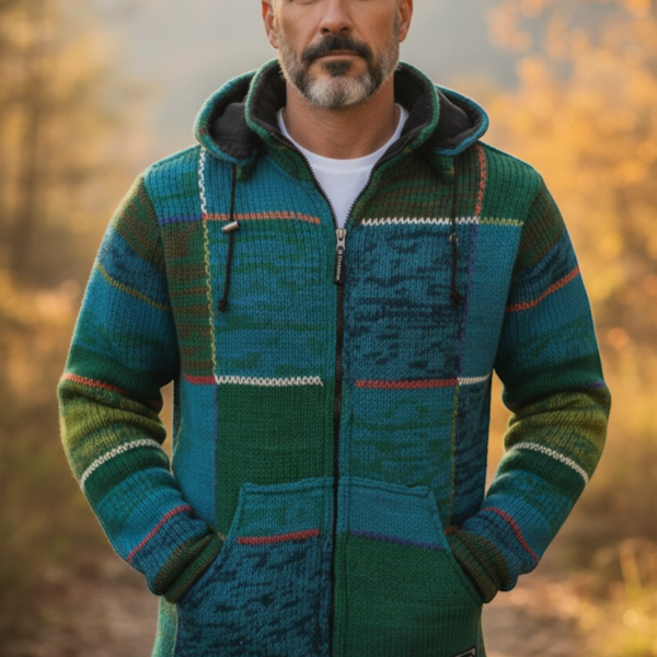 THC Schafwoll Strickjacke 826 KI-Generiert Model 1
