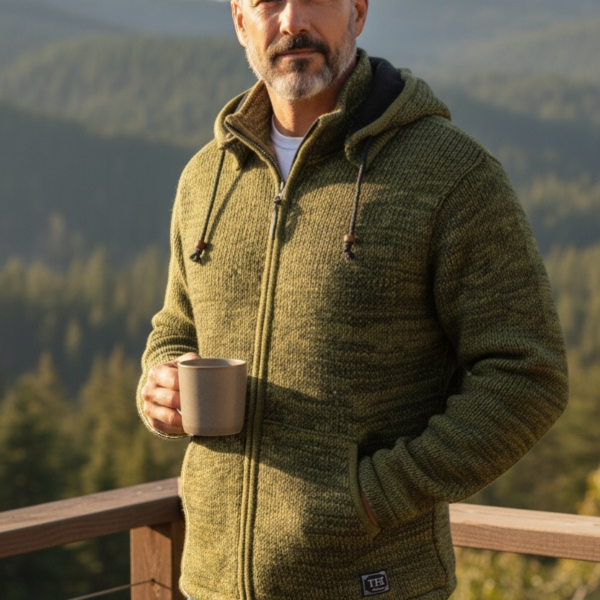 THC Schafwoll Strickjacke 627 KI-Generiert Model 1