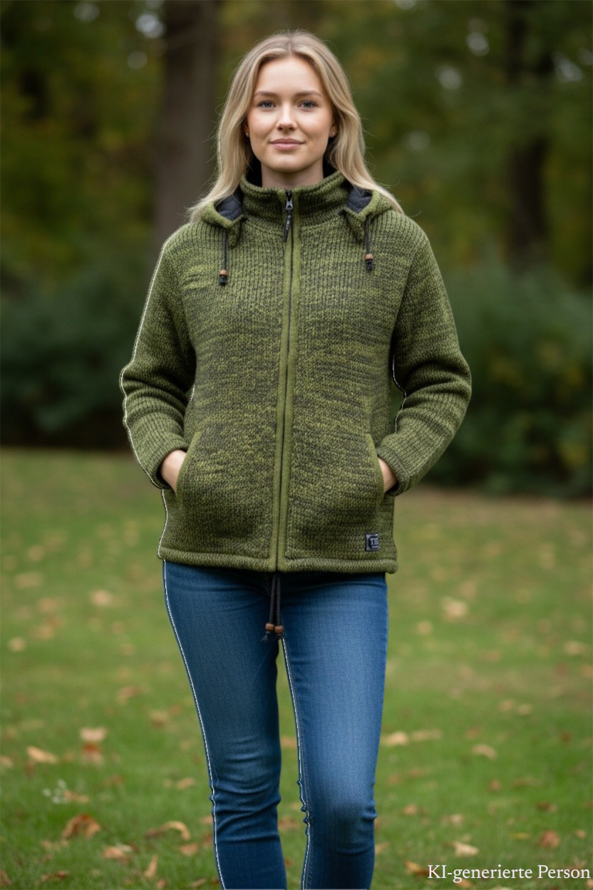 THC Schafwoll Strickjacke 627 KI-Generiert Model 2