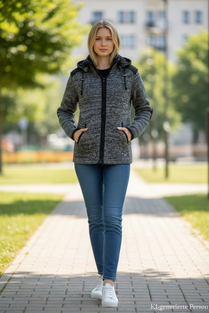 THC Schafwoll Strickjacke 809 KI-Generiert Model 2