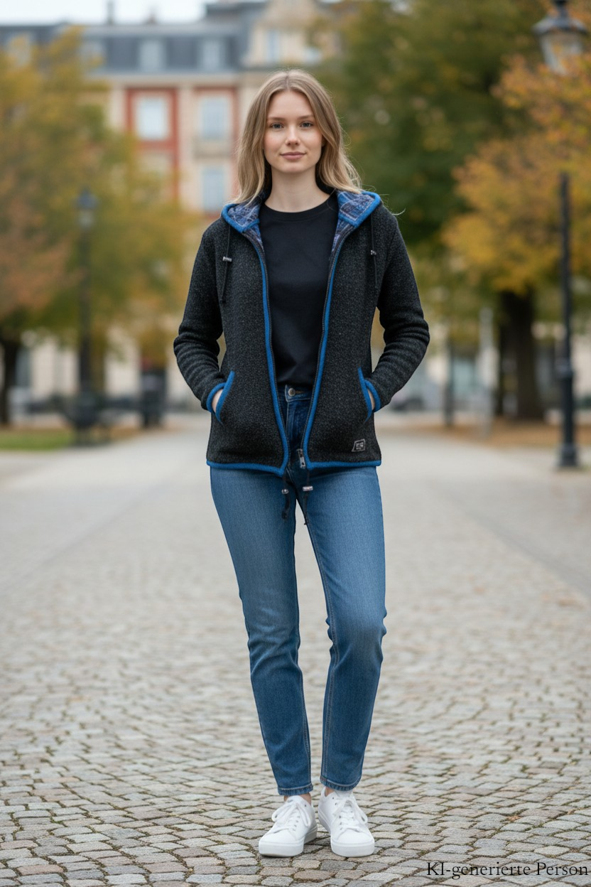 THC Schafwoll Strickjacke 808 KI-Generiert Model 1