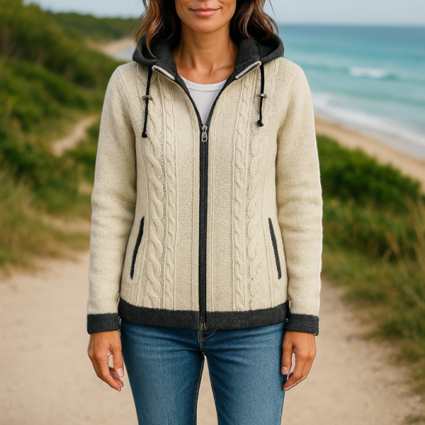 THC Schafwoll Strickjacke 850 KI-Generiert Model 1