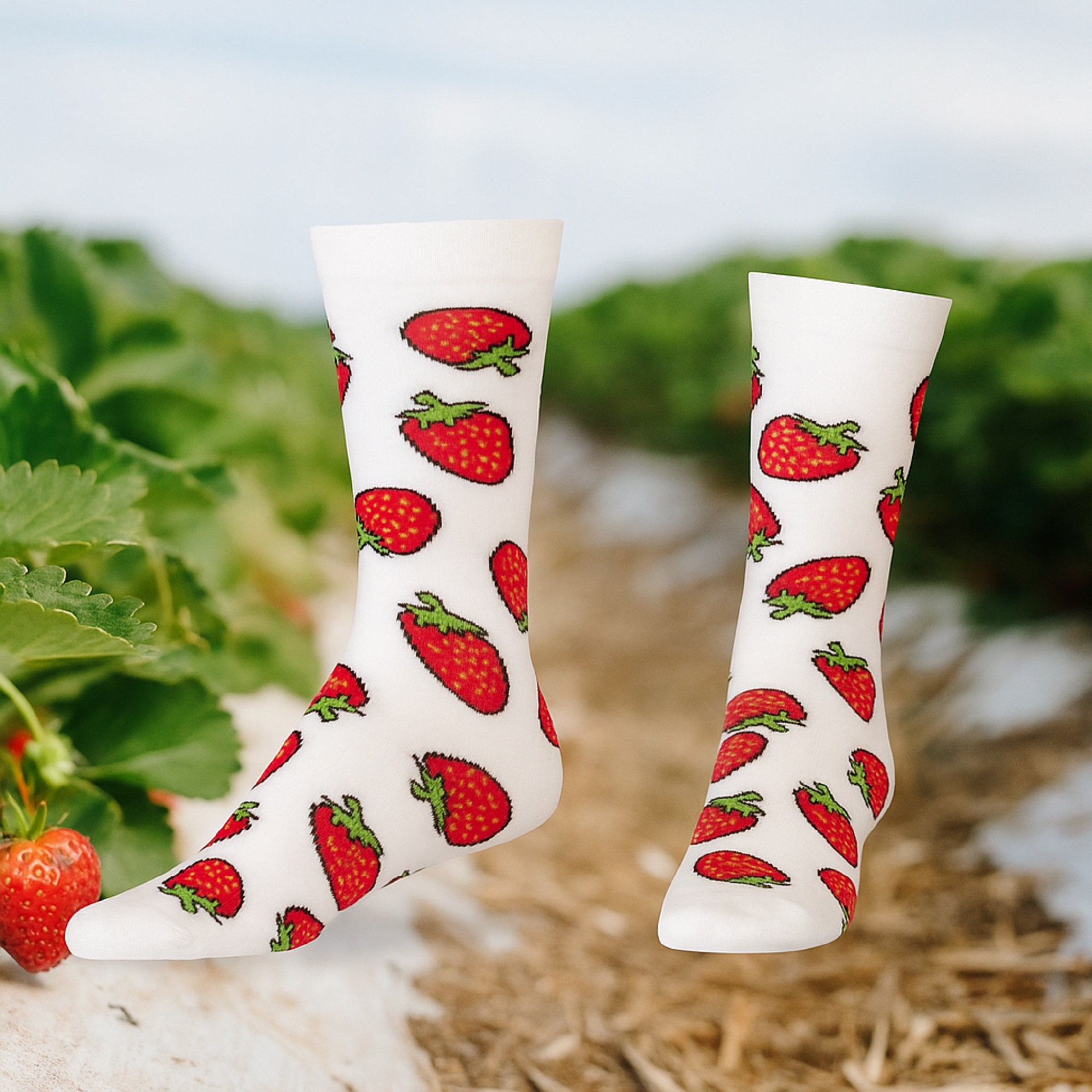 Abgestrumpft Socken Erdbeere 4