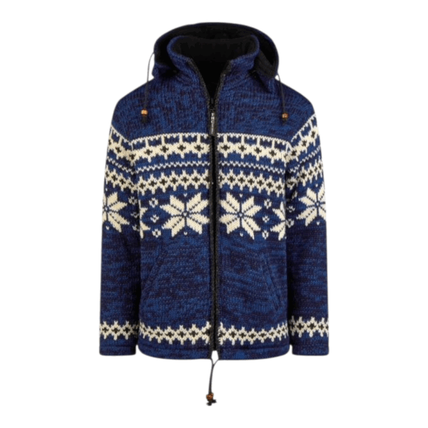 THC Schafwollstrickjacke Norweger blau 605