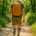 Mann mit Deuter Yort 15 Lifestyle Rucksack und Alpaka Karosocken