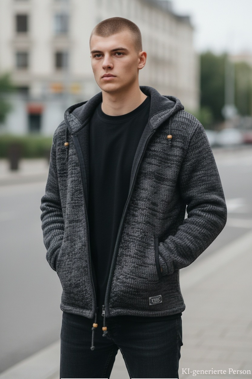 THC Schafwoll Strickjacke 851 KI-Generiert Model 1 THC Schafwoll Strickjacke 851 KI-Generiert Model 1