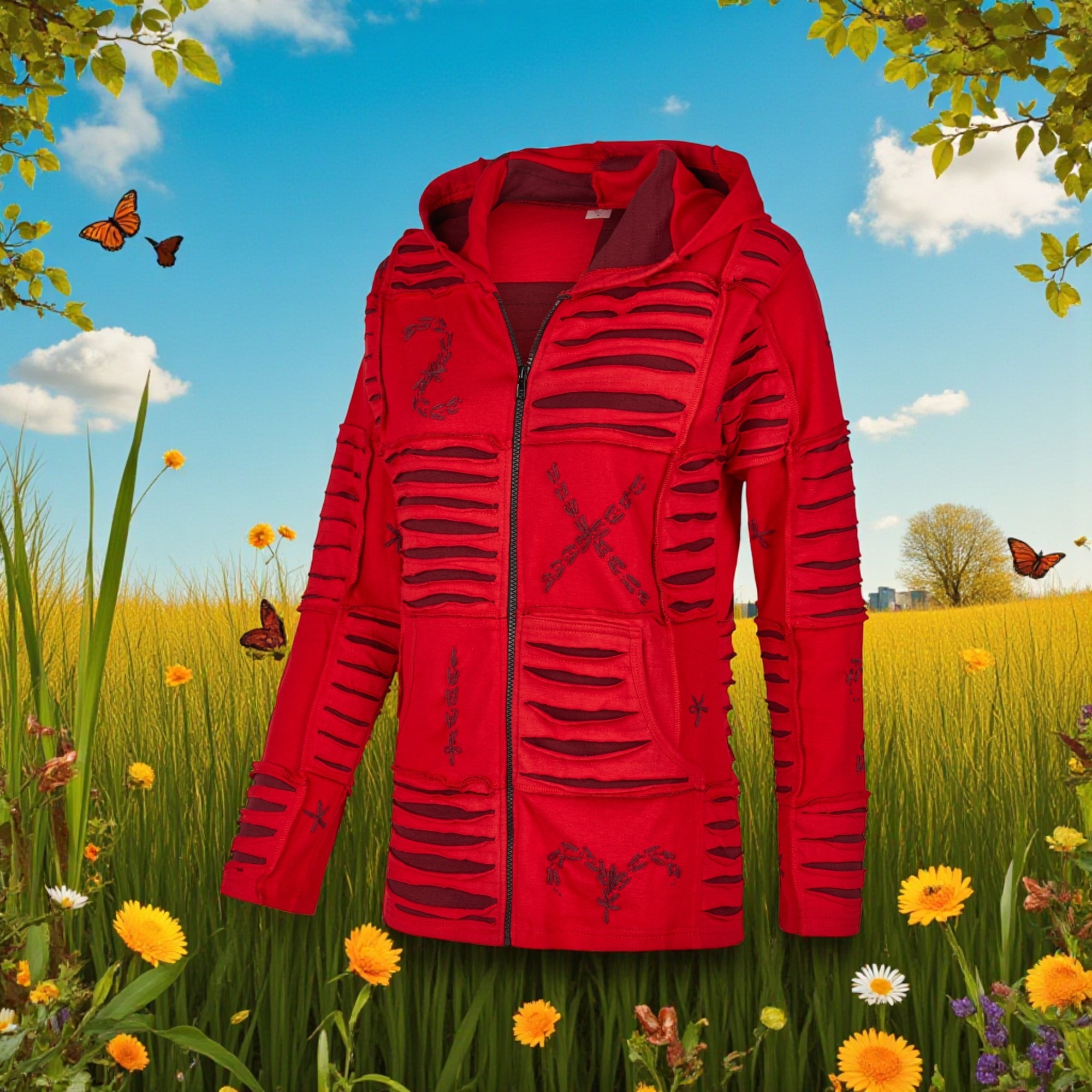 Baumwoll Patch Jacke Rot 5 Baumwoll Patch Jacke Rot 5