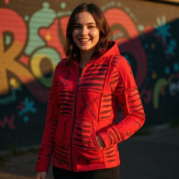 Baumwoll Patch Jacke Rot 7 Baumwoll Patch Jacke Rot 7