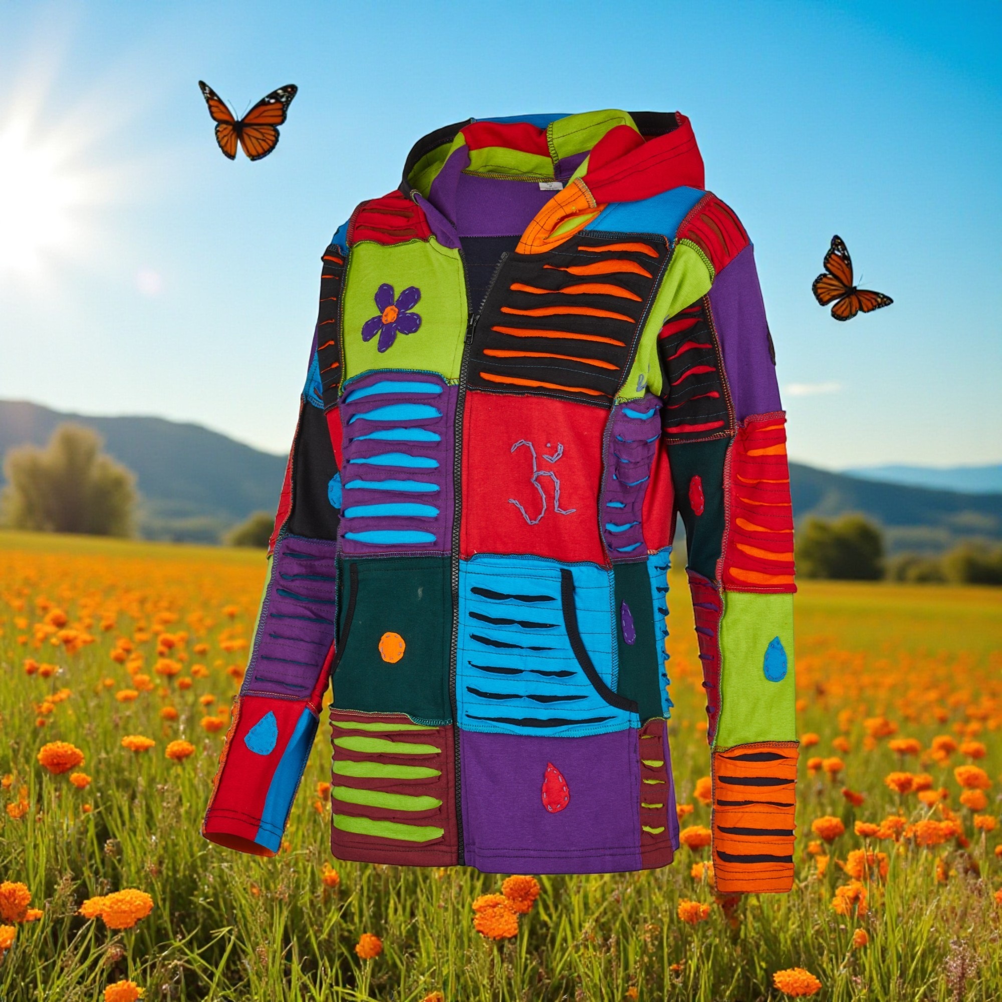 Baumwoll Patch Jacke bunt 5