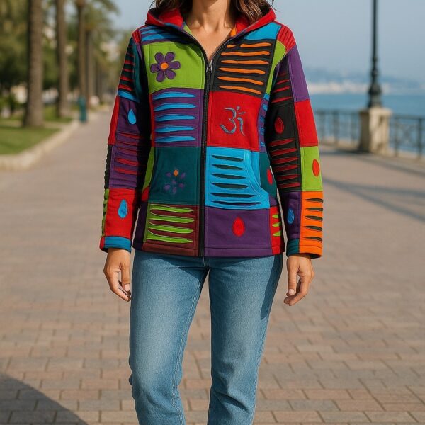 Baumwoll Patch Jacke bunt 6