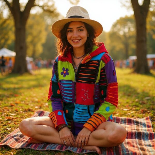 Baumwoll Patch Jacke bunt 7