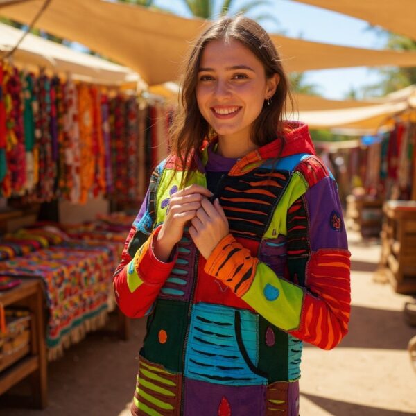 Baumwoll Patch Jacke bunt 8