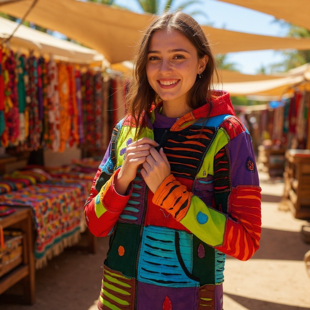 Baumwoll Patch Jacke bunt 8