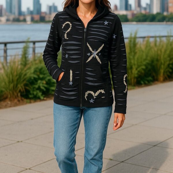 Baumwoll Patch Jacke schwarz 6