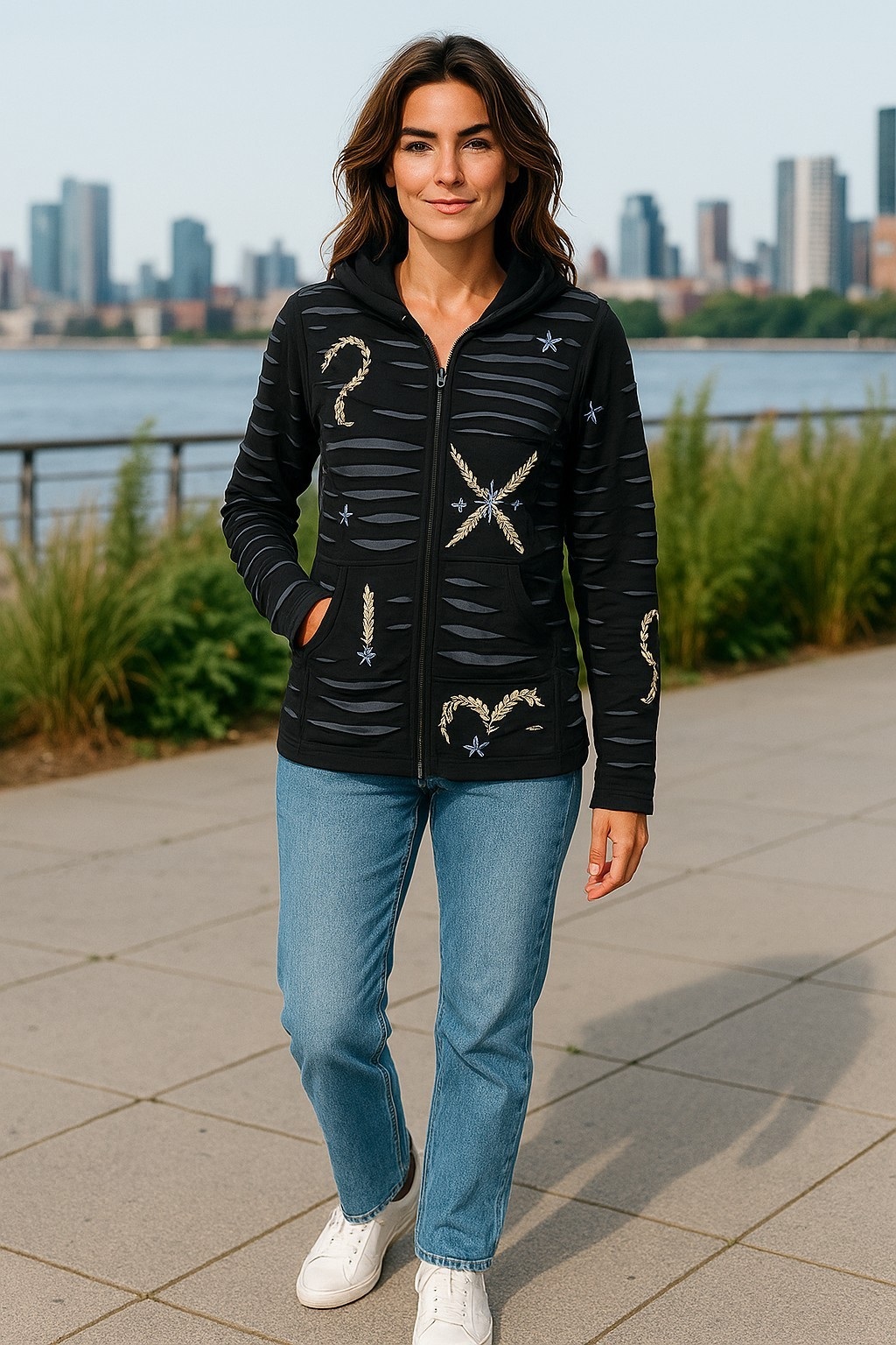 Baumwoll Patch Jacke schwarz 6