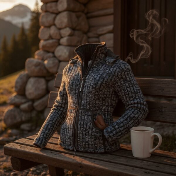 Schafwollstrickjacke anthrazit 714 8 Schafwollstrickjacke anthrazit 714 8