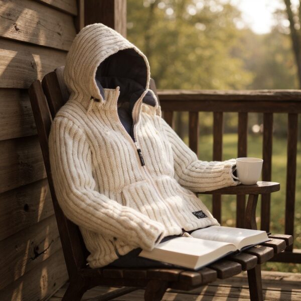 Schafwollstrickjacke gerippt weiß 713 8