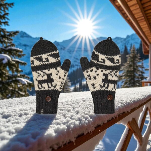 THC Klapphandschuhe 606 Rentier schwarz 5