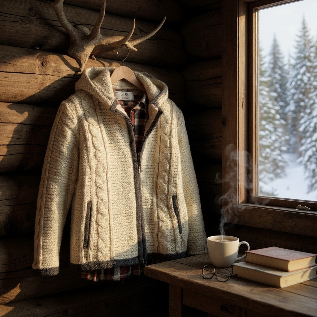 THC Schafwollstrickjacke 850 weiß 8