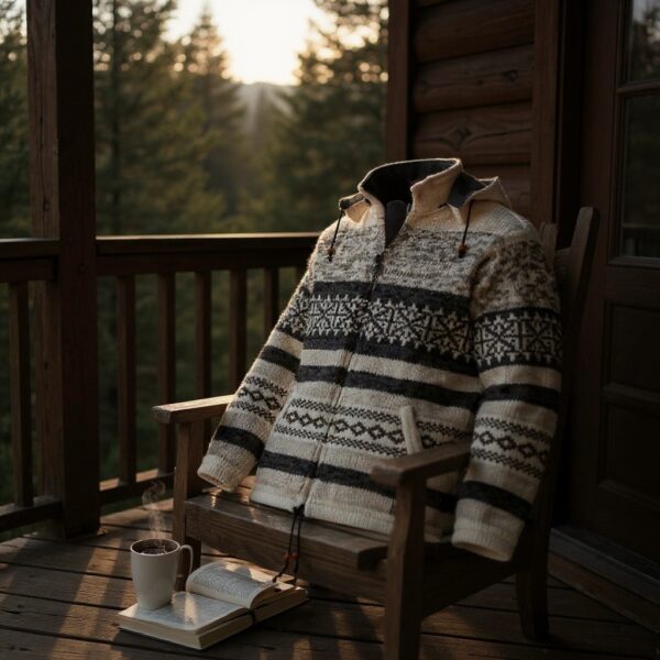 THC Schafwollstrickjacke beige gemustert 888 8