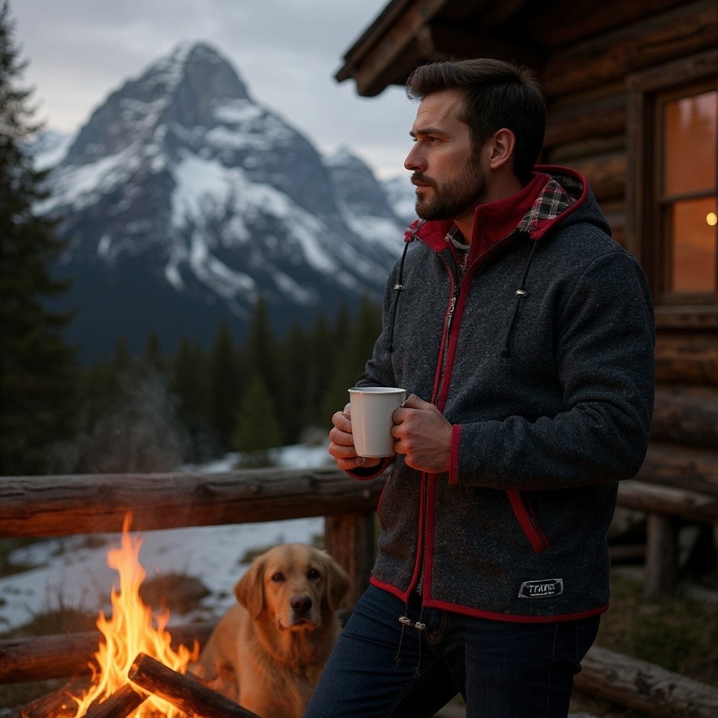 THC Strickjacke 839 Baumwollfutter schwarz rot 8