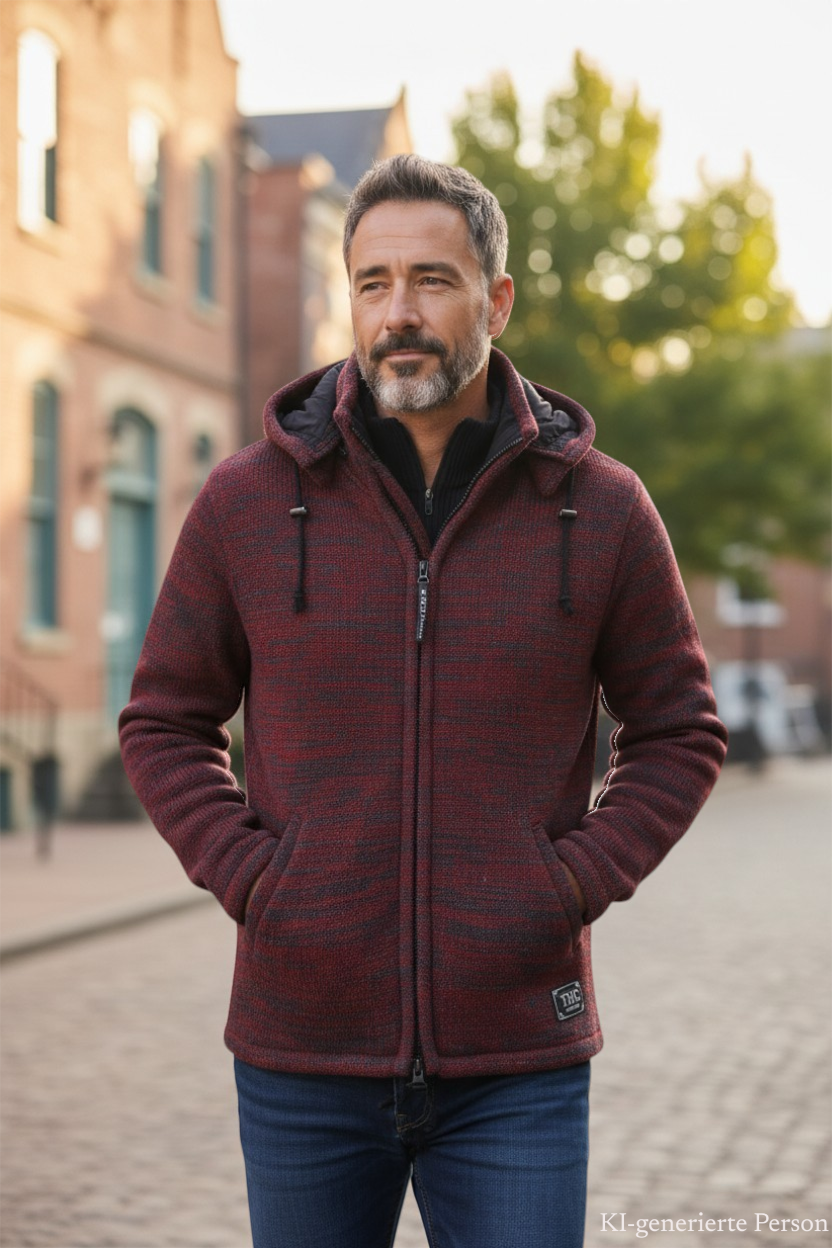 THC Schafwoll Strickjacke 855 KI-Generiert Model 1