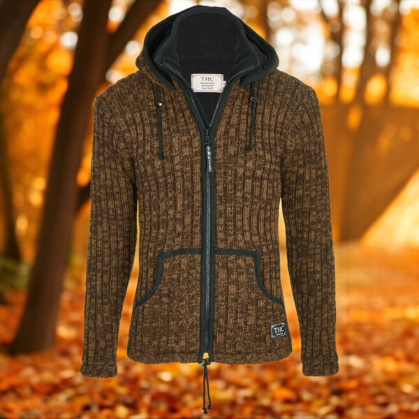 Schafwollstrickjacke braun 718 5 Schafwollstrickjacke braun 718 5