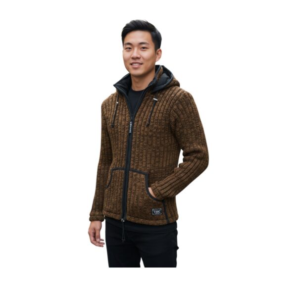 Schafwollstrickjacke braun 718 7 Schafwollstrickjacke braun 718 7