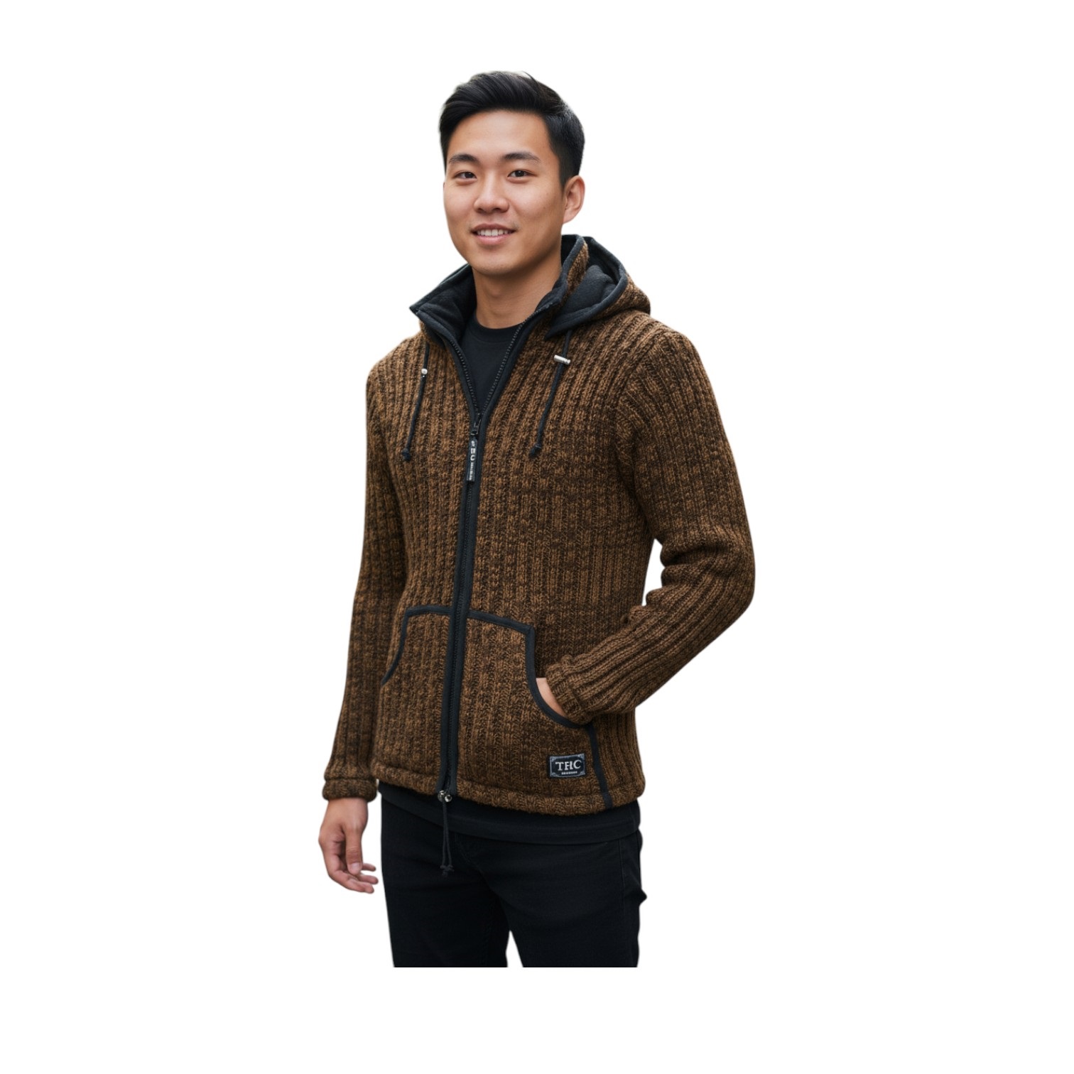 Schafwollstrickjacke braun 718 7 Schafwollstrickjacke braun 718 7