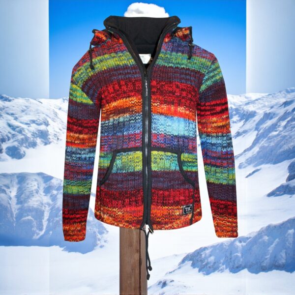 THC Schafwoll Strickjacke bunt 727 4