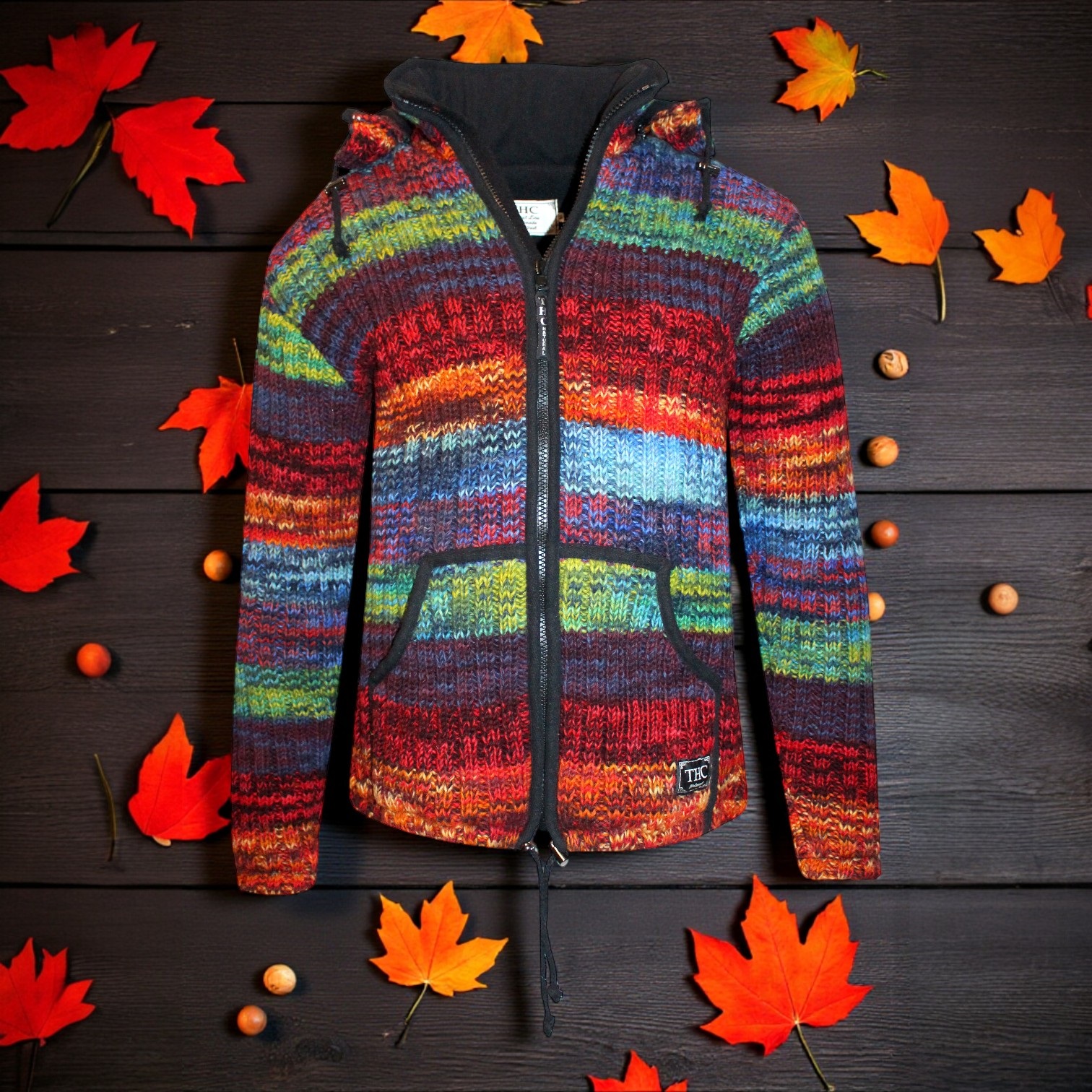 THC Schafwoll Strickjacke bunt 727 5