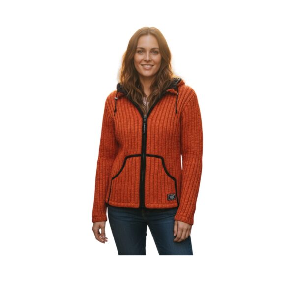 THC Schafwoll Strickjacke orange 719 6