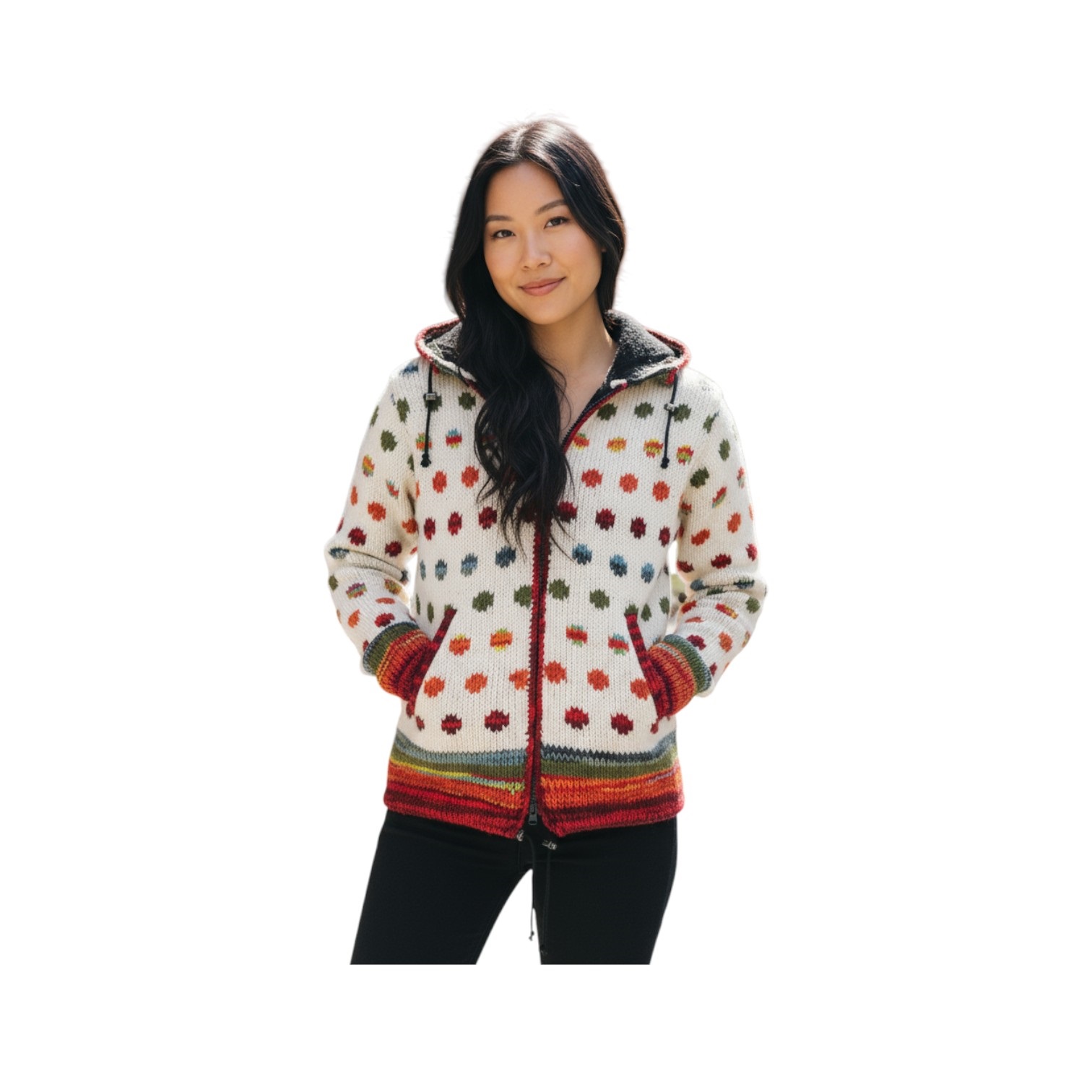 THC Schafwollstrickjacke 840 gepunktet 6