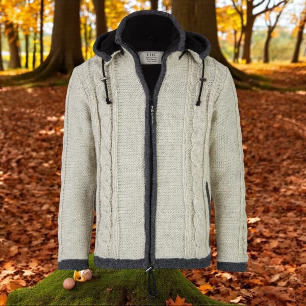 THC Schafwollstrickjacke 850 weiß 4