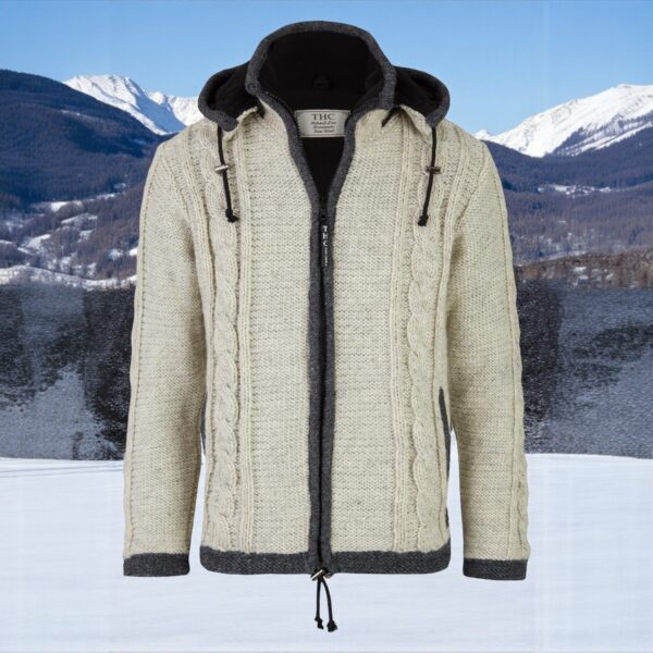 THC Schafwollstrickjacke 850 weiß 5