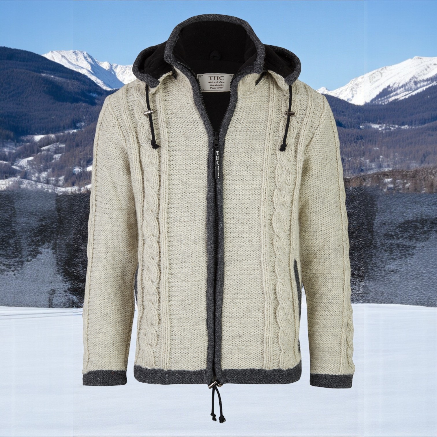 THC Schafwollstrickjacke 850 weiß 5