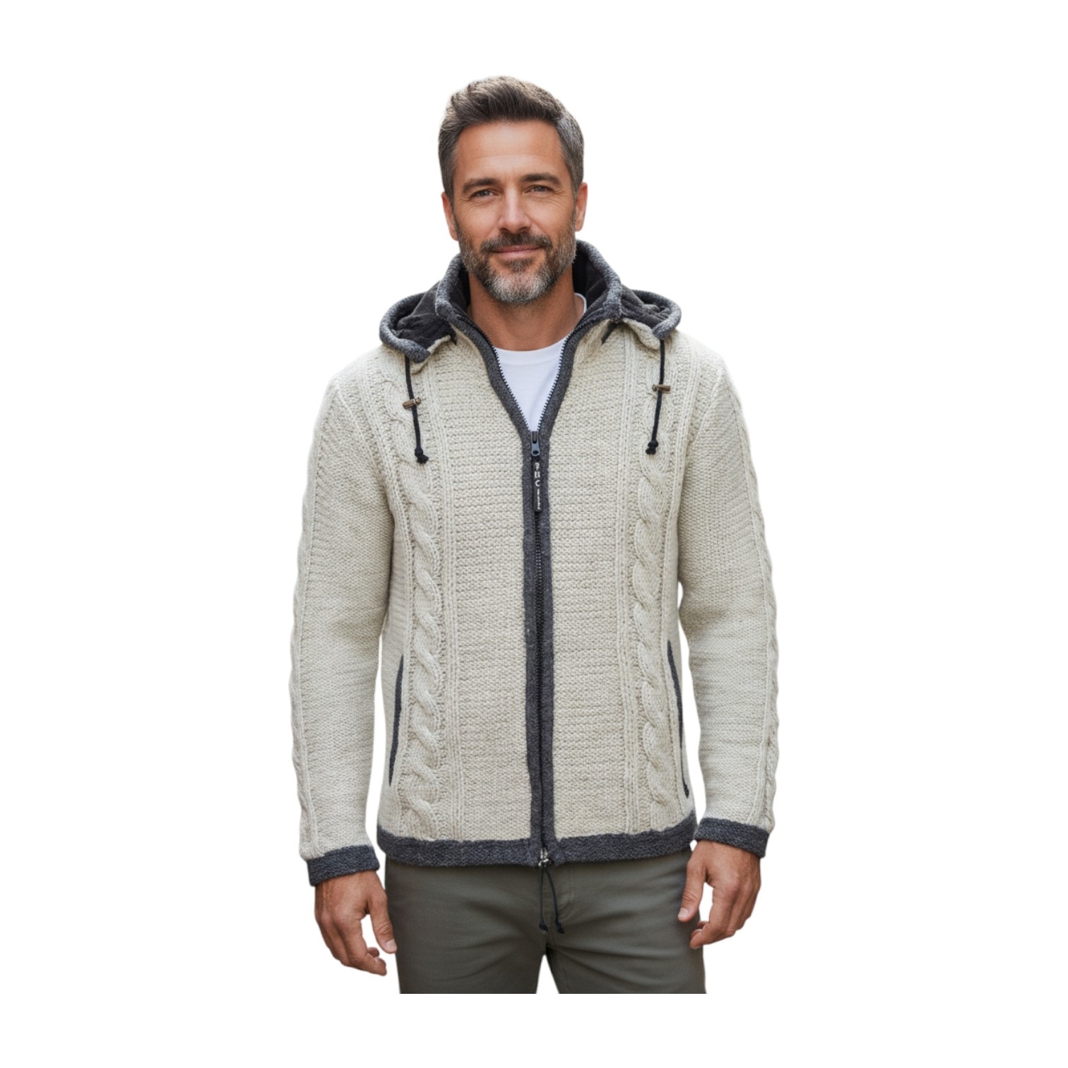 THC Schafwollstrickjacke 850 weiß 6